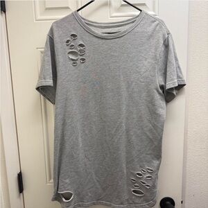 Alphalete Gray Distressed Short Sleeve Tee